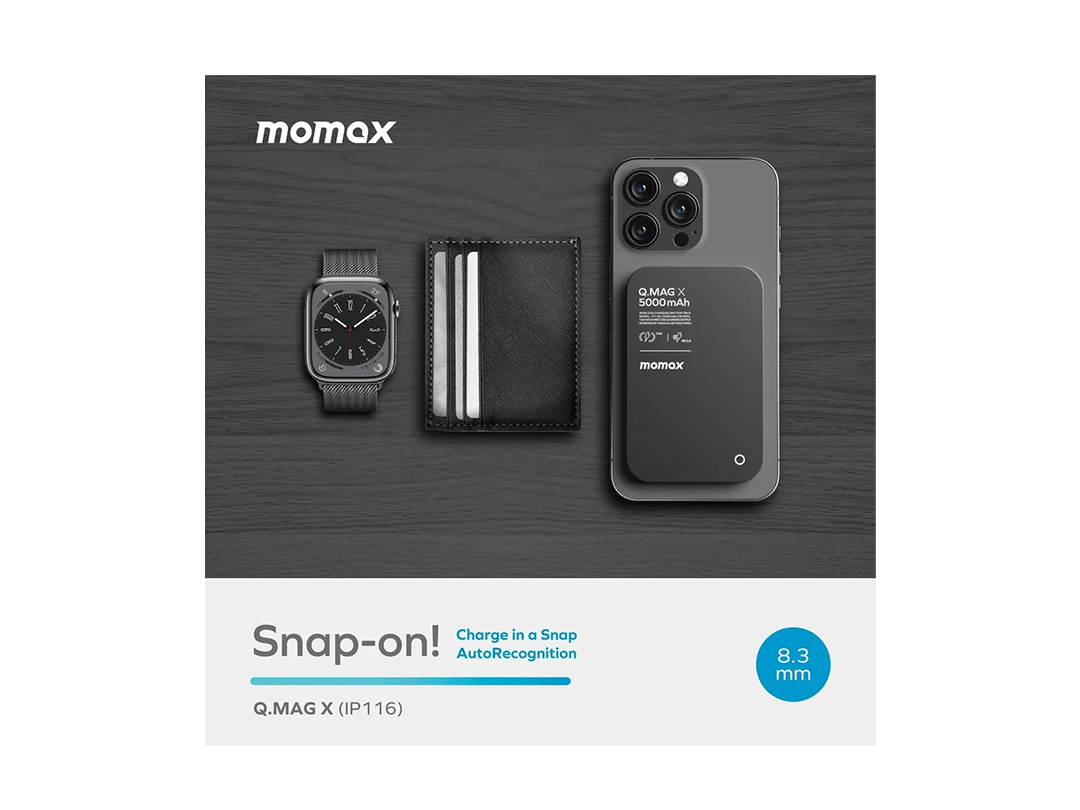 MOMAX Q MAG X 5000mAh 15W Magsafe Wireless Power Bank - Black in Qatar MOMAX Q MAG X 5000mAh 15W Magsafe Wireless Power Bank - Black in Qatar